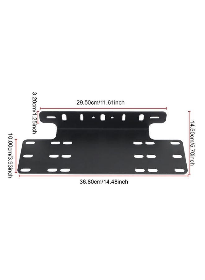 Black Front Bumper License Plate Mount Bracket for LED Light Bar SUV Lamp Holder - Image 2
